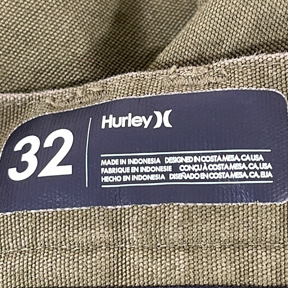 Hurley Men's Sunday Slim Fit Pants Button Fly Olive Green A09721 $80 Size 32 - Picture 11 of 14